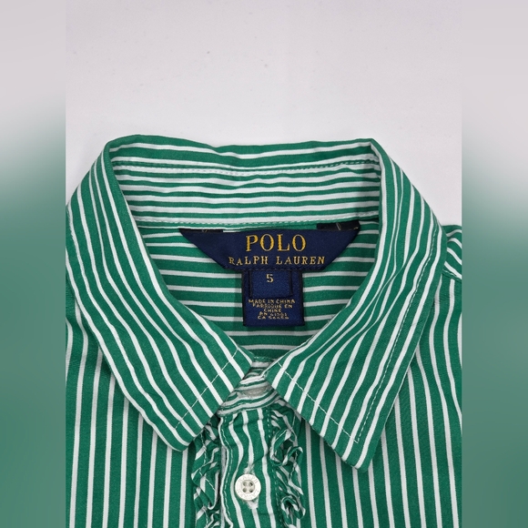 Polo Ralph Lauren green striped dress size 5 - Picture 4 of 5